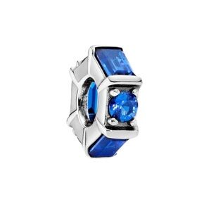 Authentic Pandora Jewelry Blue Ice Cube Spacer Crystal Charm - MINT CONDITION